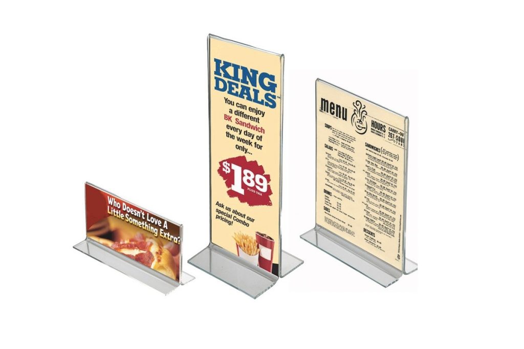 Display akrilik untuk menu